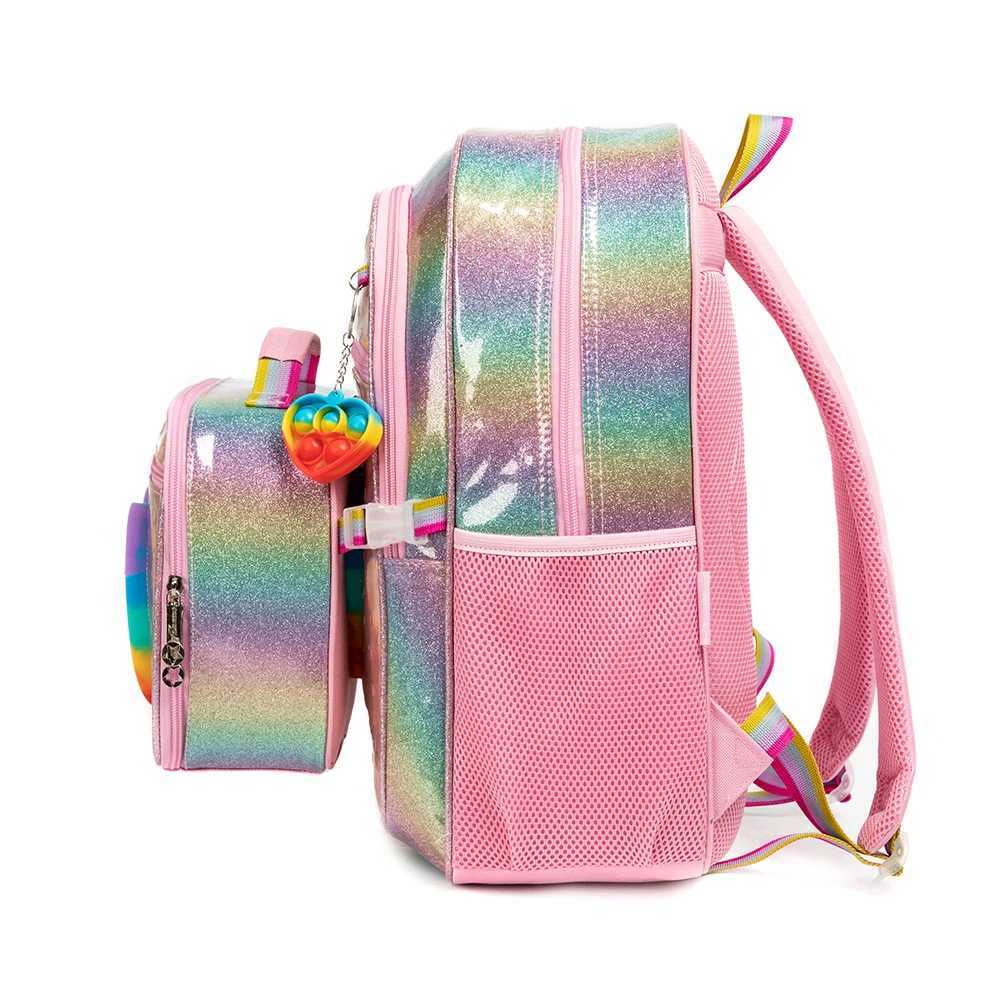New Cute Love Girls school backpack mochilas for Elementary School Bags with Lunch Box Kids Pink Backpack Set for Girls Age 6-8 Y240809