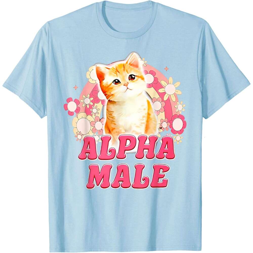 T shirt for Mens Alpha Male Cat Kitten Funny For Men Women T-Shirt Shirts Tshirt Graphic Tee Casual Tops Clothes Short sleeve