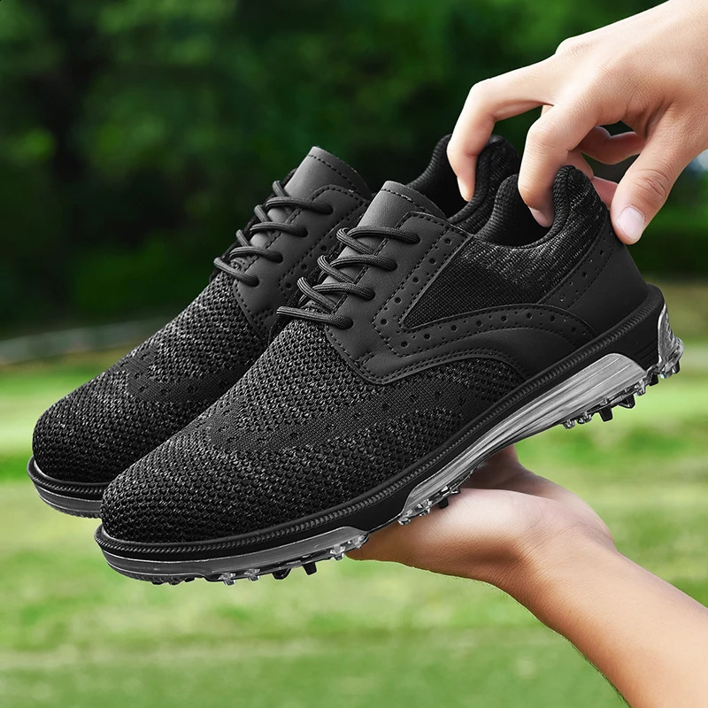 High Quality Mens Leather Golf Shoes Waterproof Non-slip Sports Golf Men Sneakers Comfortable Outdoor Golf Training Shoes 240810