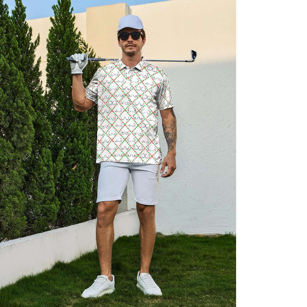 Fashion Mens Polo shirt Hawaiian Golf Shirts Men Dry Fit Print Performance Moisture Wicking Shirt for Summer Polos shirts tshirt Casual tops summer cl
