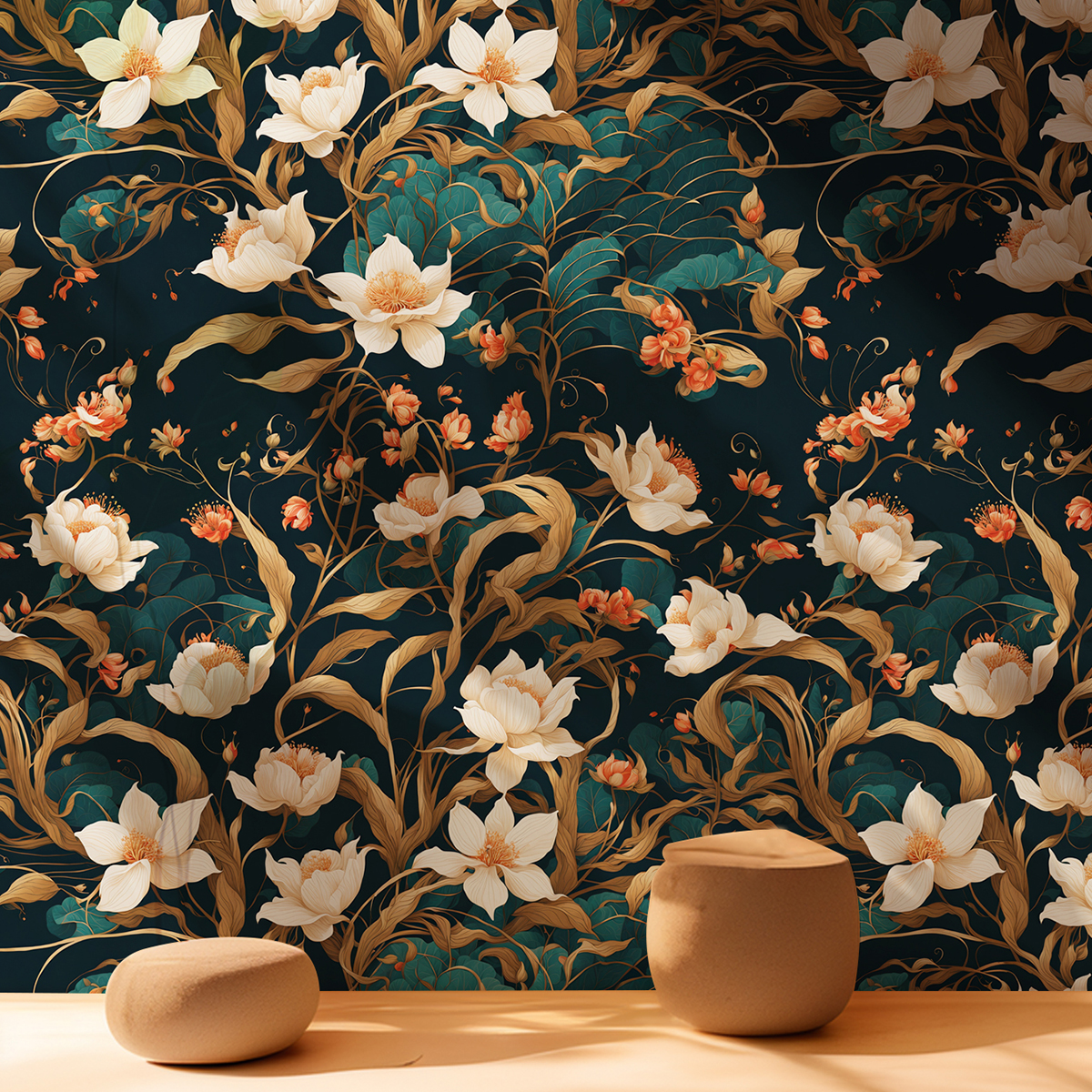wallpaper green plants floral patterns retro personalized watercolor style waterproof and moisture-proof home decoration Wallpaper and wall stickers