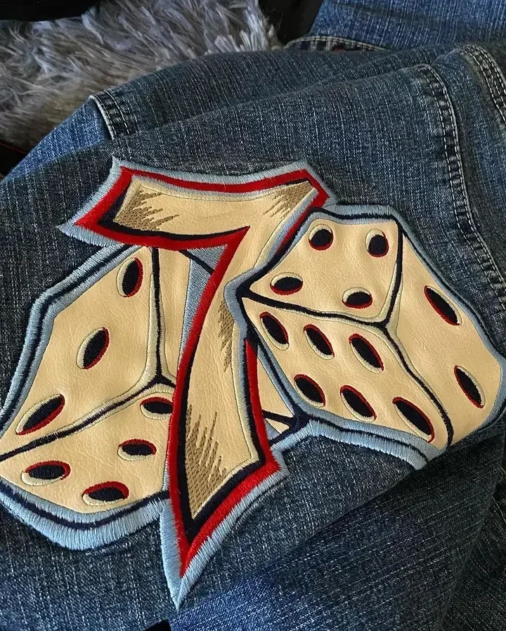 JNCO Jeans Hip Hop Rock Embroidered Baggy Jeans Men Women Fashion Street Wear Vintage Harajuku High Waisted Wide Leg Jeans 240820