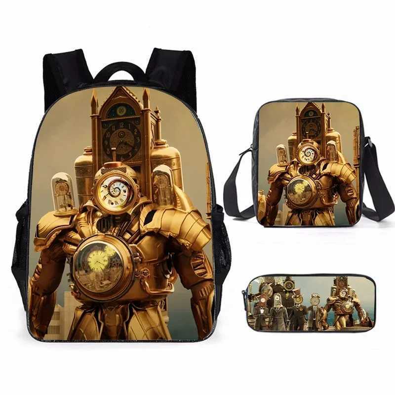 3pcs Skibidi Toilet Titan Drillman Schoolbag Set Titan Speakerman Print Student Backpack Casual Backpack For Boys And Kids Y240809