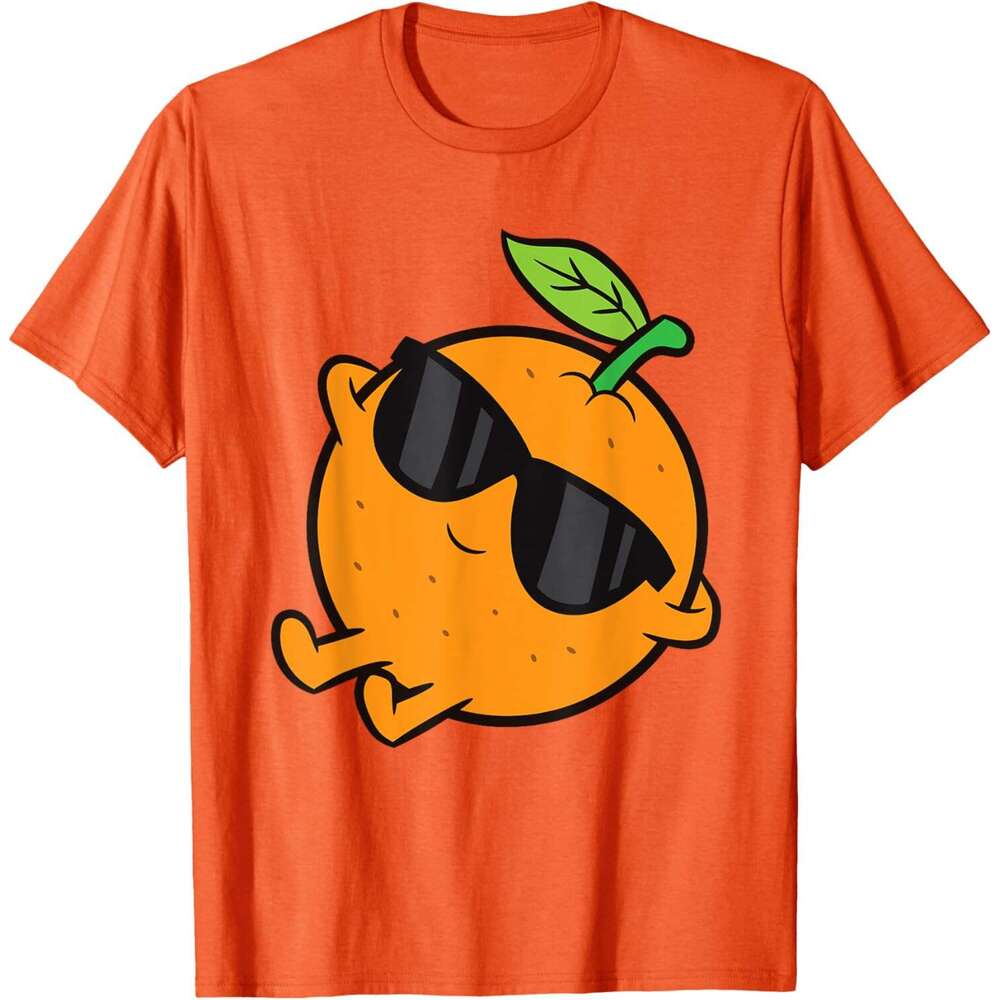 T shirt for Mens Cute Orange Fruit Relaxing Lazy Orange T-Shirt Shirts Tshirt Graphic Tee Casual Tops Clothes Short sleeve