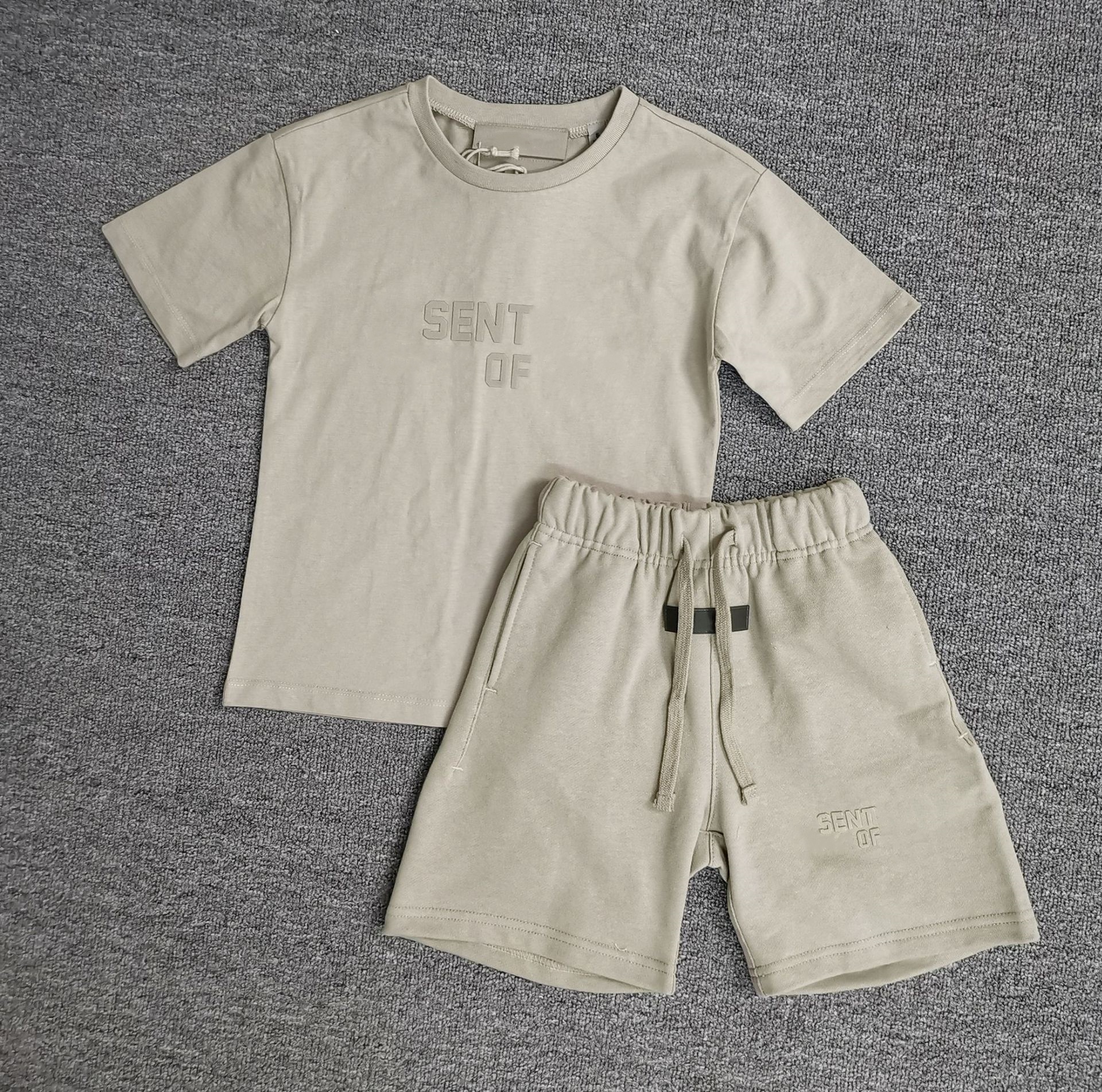 Short And T Shirt Set Kids Lightweight Cotton Summer Outfit - Letter Print Tee and Shorts for Playtime Fun y250607MSEW