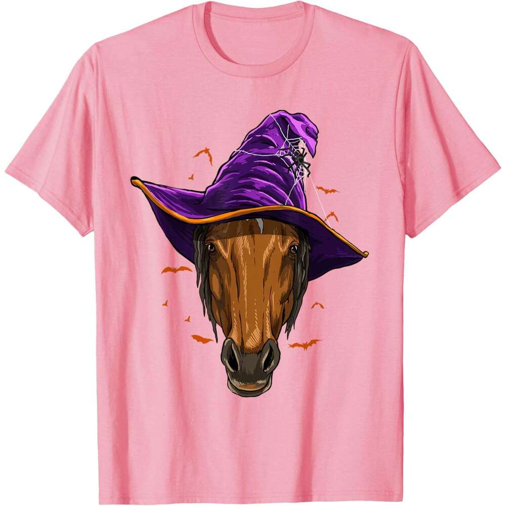 T shirt for Mens Witch Halloween Horse Shirt Equestrian Horse Lover Cowboy T-Shirt Shirts Tshirt Graphic Tee Casual Tops Clothes Short sleeve 2025