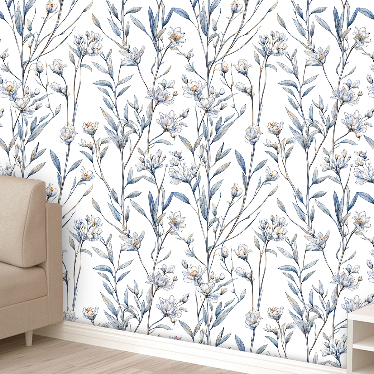 Cross border wallpaper sketching floral patterns retro personalized watercolor style wallpaper waterproof and moisture-proof home decoration