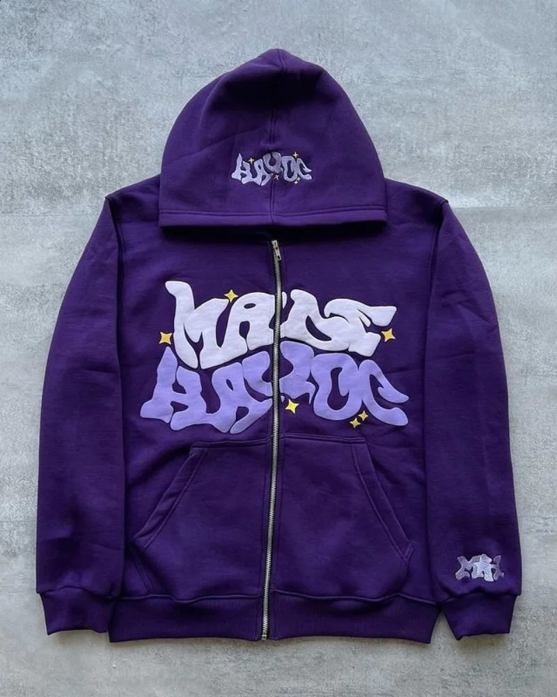 Y2K Hoodie Hip Hop Letter Print Oversized 5XL Zipper Hooded Sweatshirt Men Women Harajuku Rock Punk Jacket Coat Streetwear 240810