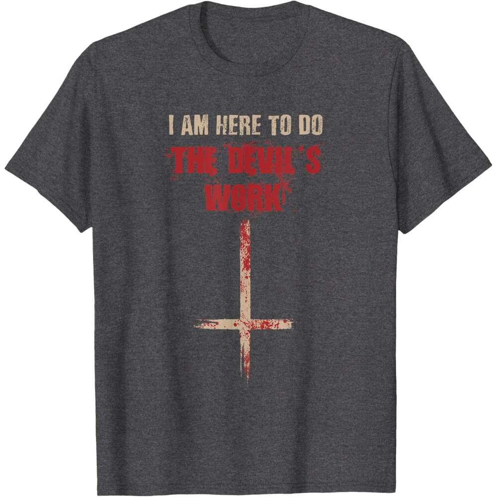 25ss Casual T shirt for Mens Satanic Shirt Gothic Satan Upside Down Cross Occult Satanist T-Shirt Shirts Tshirt Graphic Tee Tops Clothes Short sleeve 