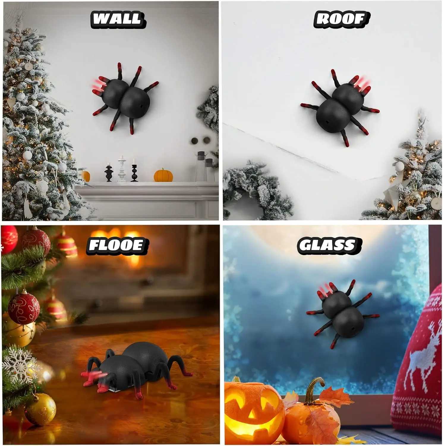Realistic Wall-Climbing Remote Control Spider Toy with LED Light for 6+ Boys Girls RechargeableHalloween Spoof GiftsY240810