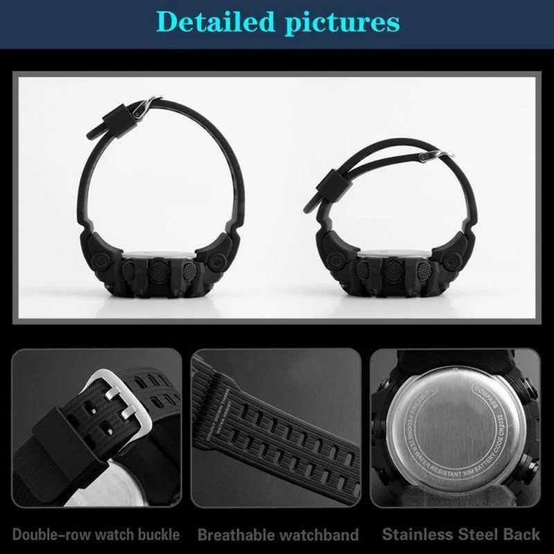 Mens Luminous Electronic Watches Fashion Childrens Sport Watch Noctilucent Alarm Clocks Watch for Boys Girls Black Y240809