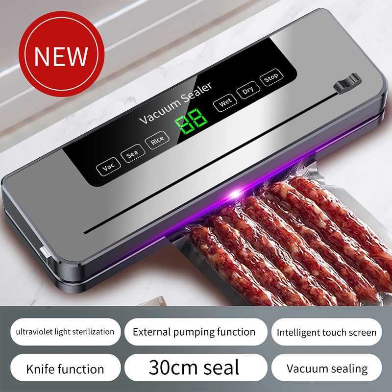 Vacuum Food Sealing Machine 2024 NEW Electric Vacuum Sealer with Slidding Cutter 110V/220V Food Bag Sealing Machine Kitchen Packaging Heat Sealer +10 