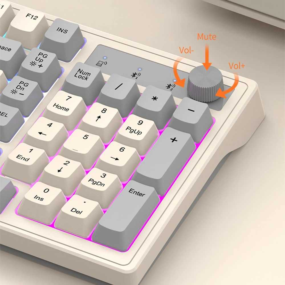 K98 Wireless Gaming Mechanical Feel Keyboard 2.4G+etooth Dual-mode Backlight Desktop PC/Notebook Available KeyboardXJ241225