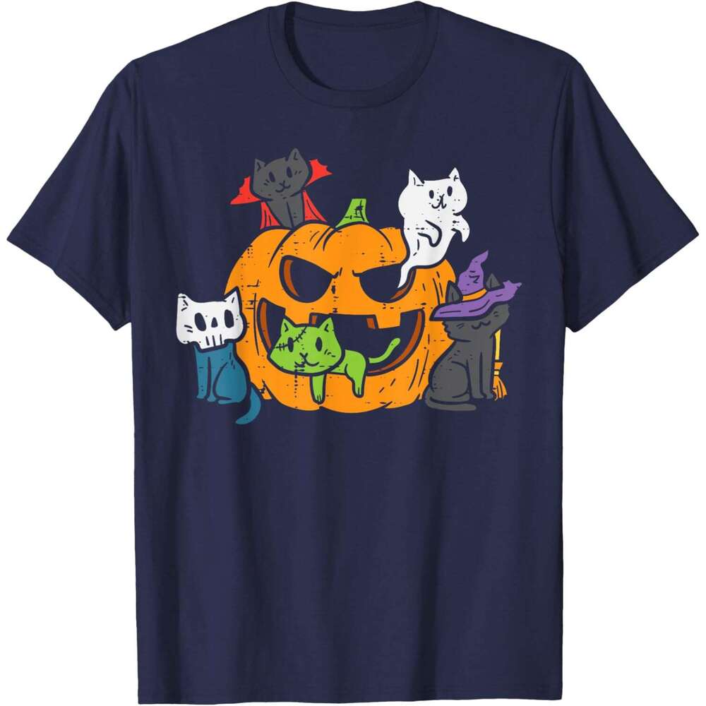 T shirt for Mens Vampire Ghost Zombie Witch Cats In Pumpkin Cute Halloween T-Shirt Shirts Tshirt Graphic Tee Casual Tops Clothes Short sleeve 2025