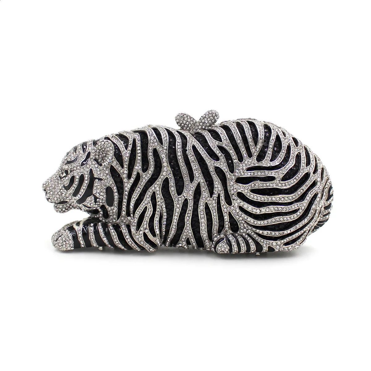 Ladies Tiger Rhinestone Handbag Hollow Out Crystal Evening Clutch Purse Diamond Women Evening Clutches Bags For Wedding Party 240802