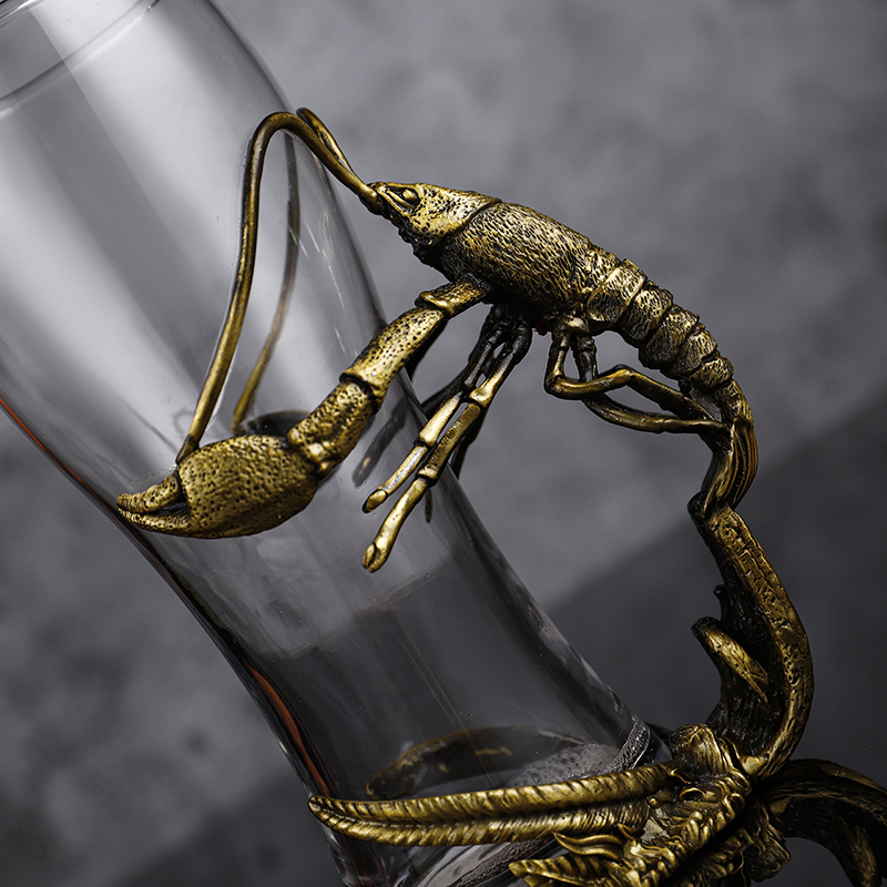 High-end creative personality Lobster glass beer high-end process brewing glass capacity