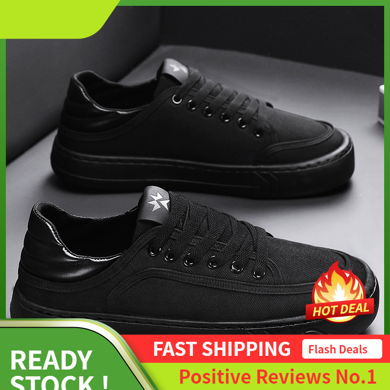 Ddmyoutdoor NN Canvas Pure Black Wear Resistant Thick Sole Versatile Breathable Casual Work Outdoor Shoes