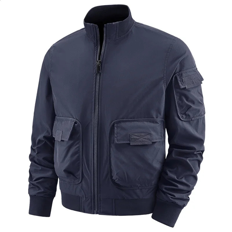 Autumn Winter Bomber Jacket Men Streetwear Golf Baseball Jackets Outerwears Multi-pocket Cargo Varisty Coats Men Clothing 240816