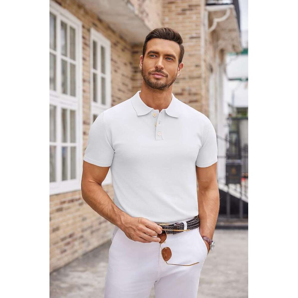 Fashion Mens Polo shirt Mens Short Sleeve Button Down Polo Shirt Classic Golf Shirts Polos shirts tshirt Casual tops summer clothes Short sleeve Free 
