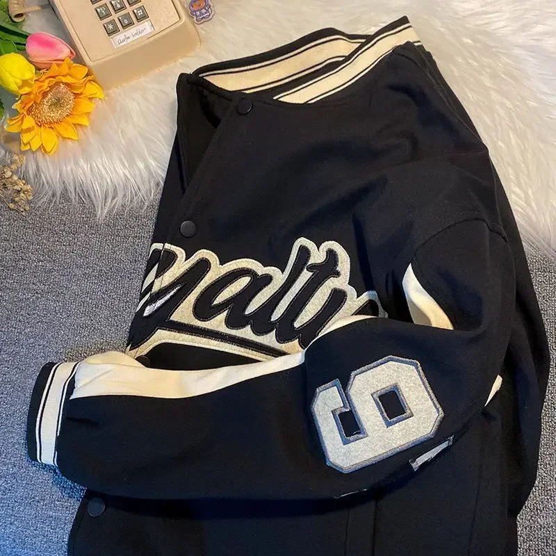 Mens Jacket Embroidery Letters Single Breasted Streetwear Harajuku Varsity Jacket Autumn Cotton Coat Baseball Uniform Clothing 240816