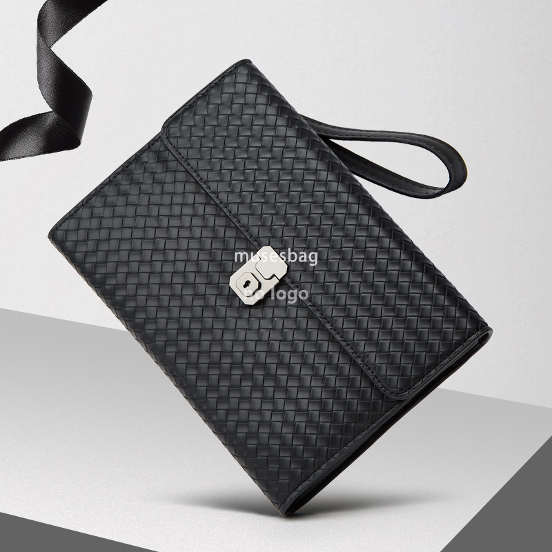 New men's grab bag PU leather grab bag Soft waterproof business mobile phone bag underarm bag