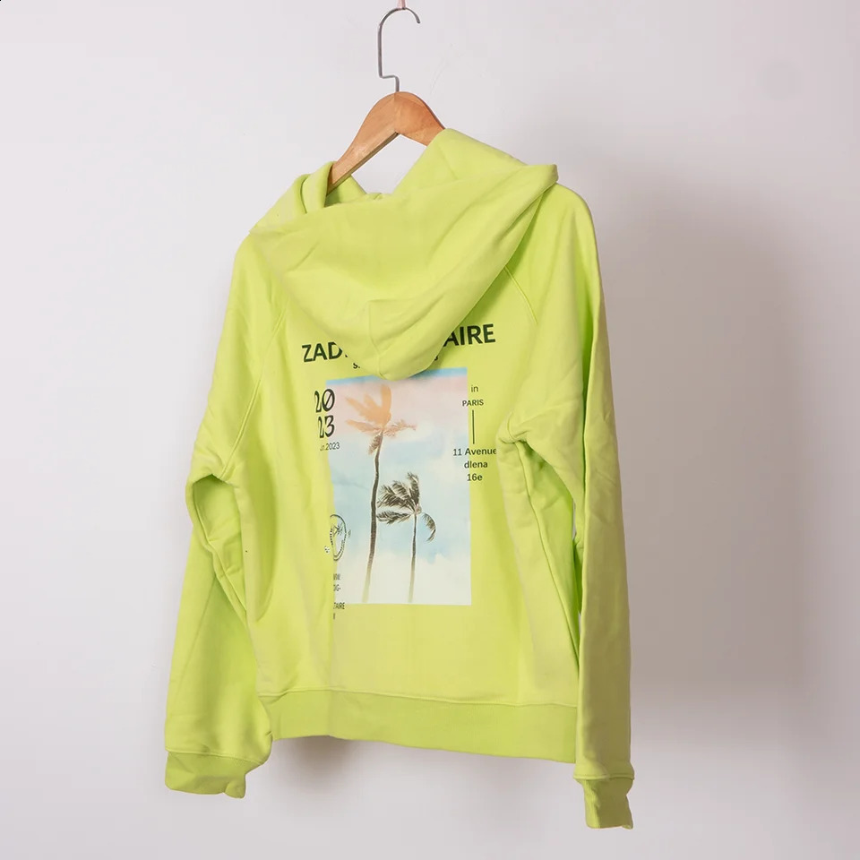 Rowling Mirror Letter Printed Womens Hoodie Long Sleeve Cotton Classic Sportswear Casual Street Clothing Zipper 240809