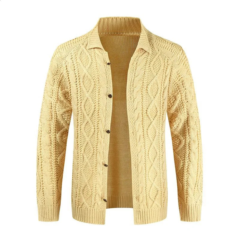 Mens Striped Casual Knitting Cardigan Autumn Solid Color Long Sleeve Male Jacket Daily Style Streetwear Mens Coats 240814