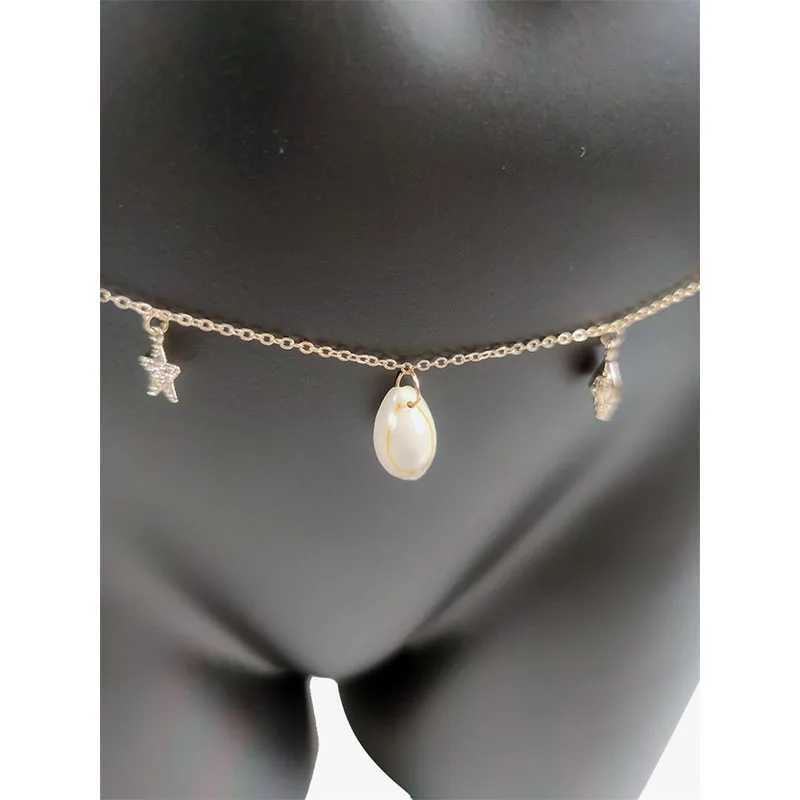 Body jewelry waist chain female abdominal chain punk fashion bikini sexy dress beach accessories luxurious shell gothic metal gift W240809