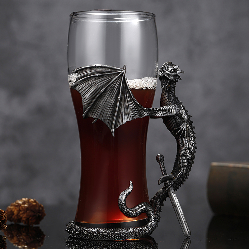 High-end creative personality stegosaurus glass beer glass high-end craft brewed large capacity