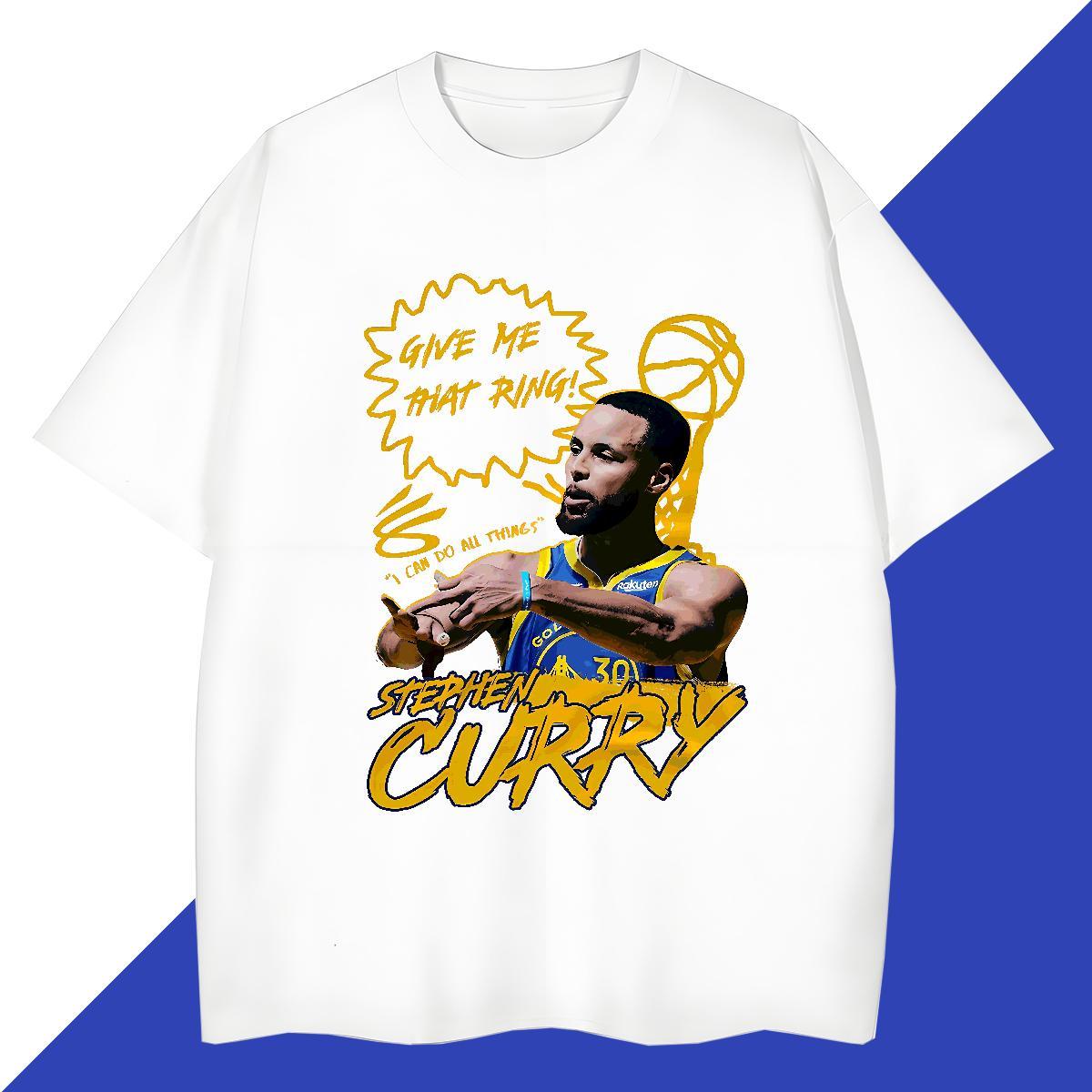 Free Shipping Men Clothes T-Shirt Basketball 230g Pure Cotton Crew Neck Anime Printing Street T Shirts Men Black White 2024 New Tee Shirt
