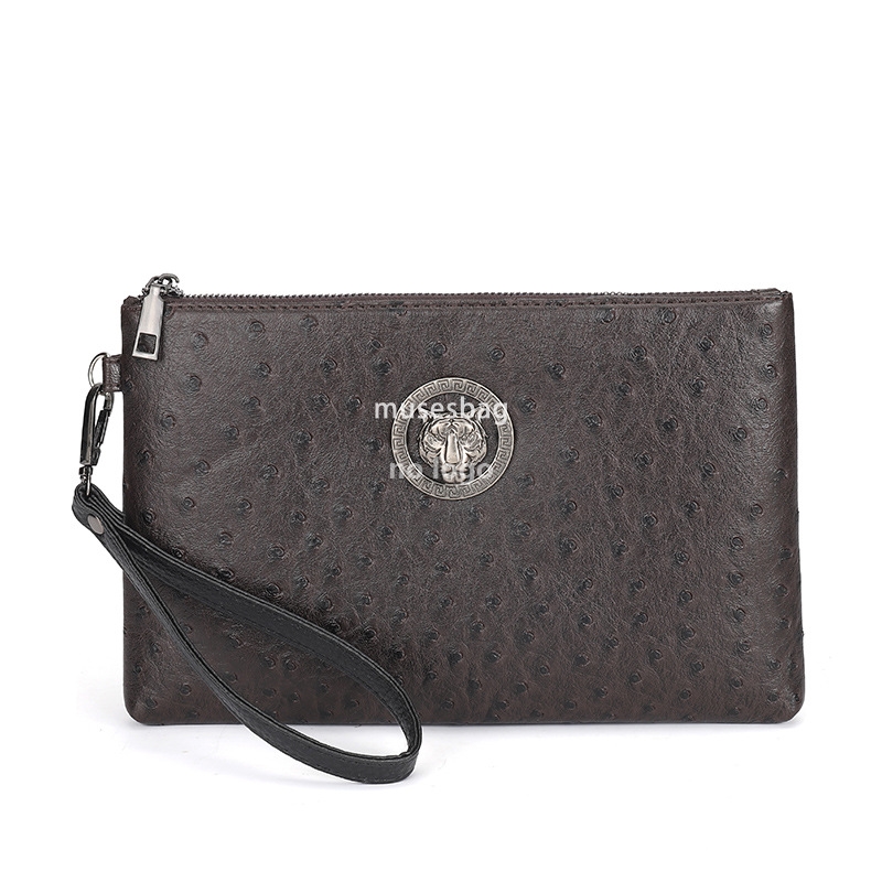 New men's clutch bag ostrich-print clutch bag men's underarm bag long wallet cross-border a piece of hair