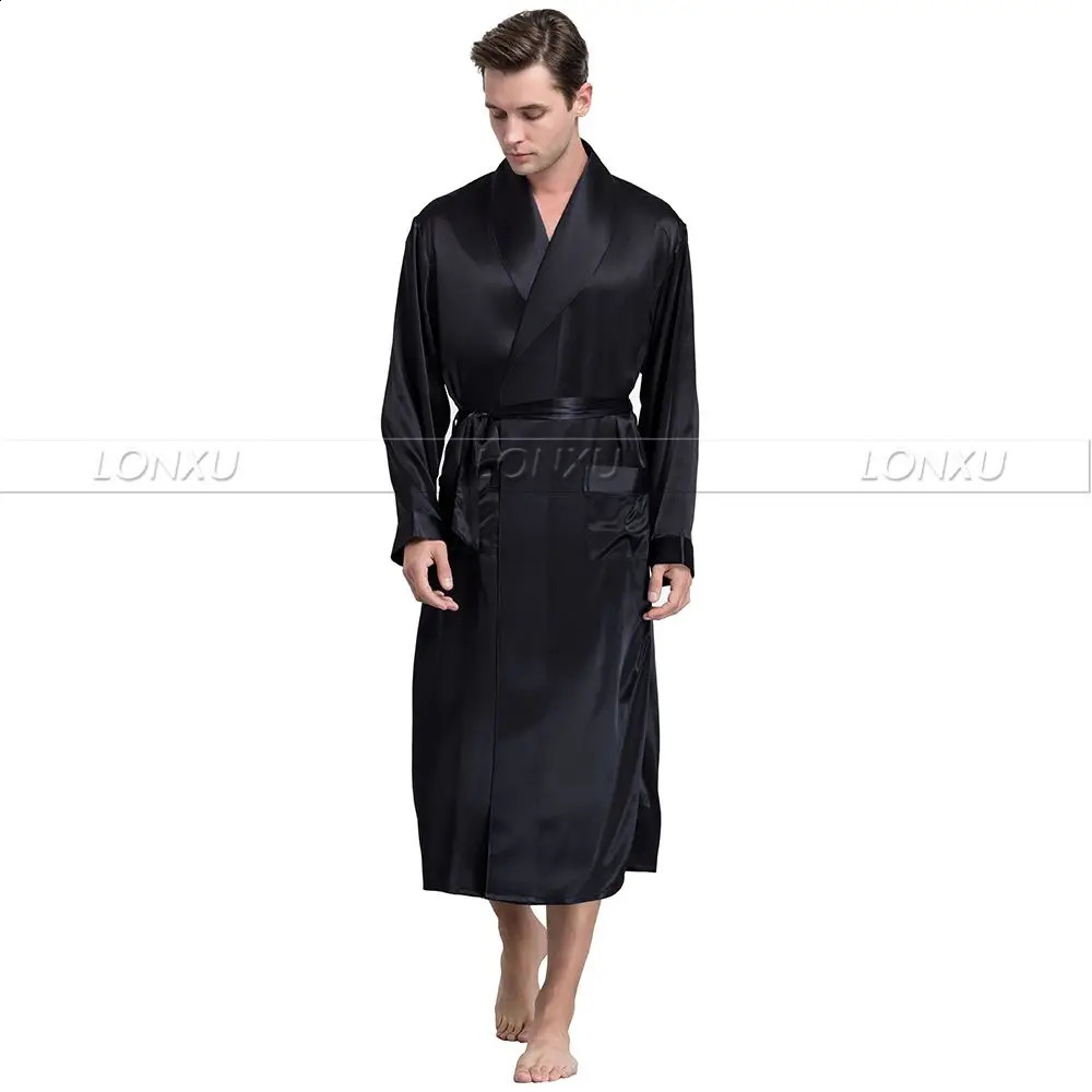 Mens silk satin robe bathroom pajamas S~3XL Plus_Fit for all seasons 240822