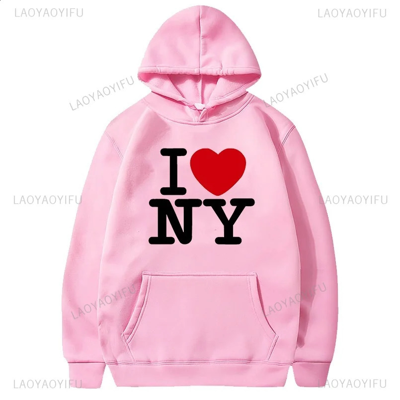 I Love NY Fashion Pritned Hoodies Men Women Casual Hooded Korean Style Spring Autumn Streetwear Pullover Unisex Sweatshirts 240810
