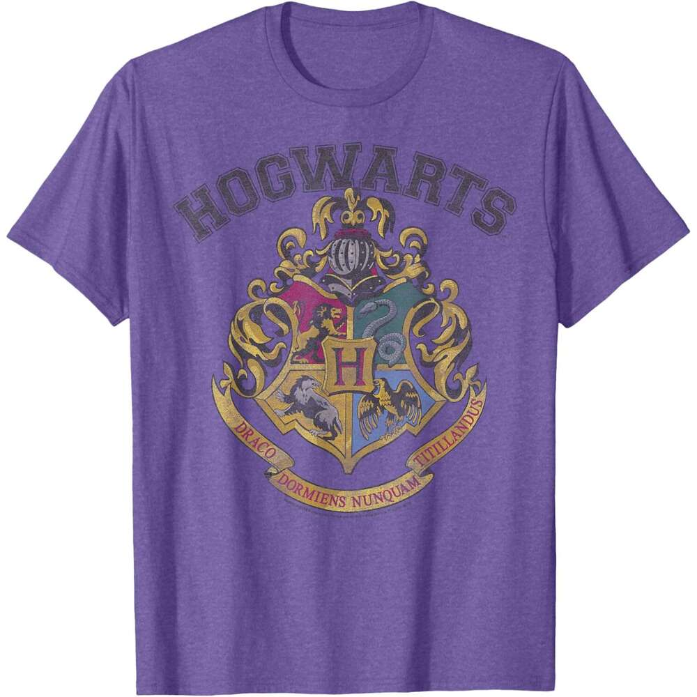 25ss Casual T shirt for Mens Hogwarts Vintage Crest Short Sleeve T-Shirt Shirts Tshirt Graphic Tee Tops Clothes Free shipping