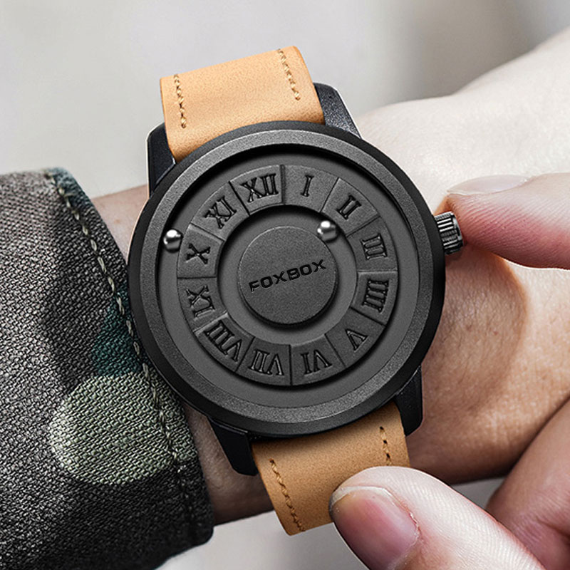 LIGE 2024 New Cool Magnetic Suspension Ball Watch Men's Personalized New Concept Quartz Watch Waterproof Watch
