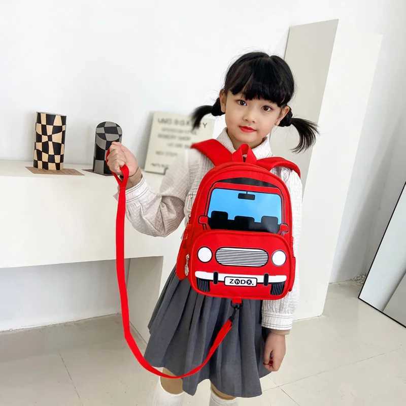 Cartoon Kids Backpacks Cute Car Baby Kindergarten Schoolbag Children Boys Girls School Bags Adjustable Animals Kid Backpack Y240809