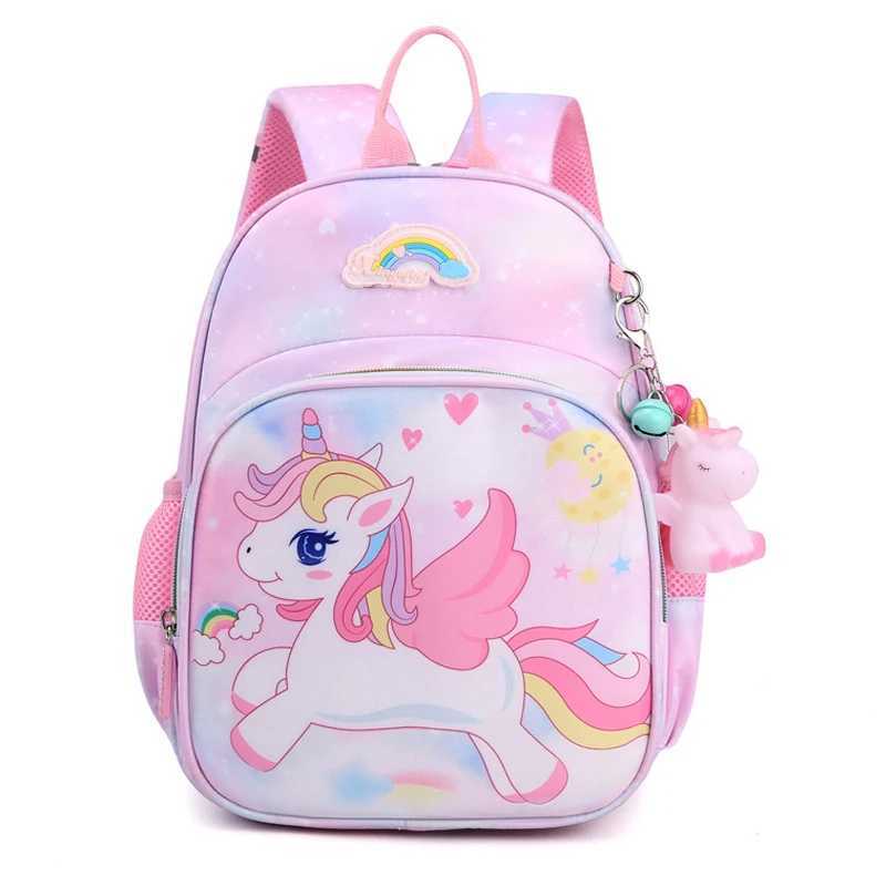 New Unicorn Backpack For Girls Cartoon Pink Princess School Bags Kids Satchels Kindergarten Bookbag Mochila Infantil Escolar Y240809