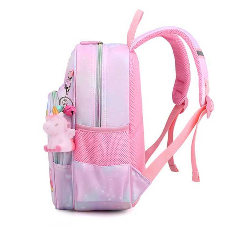 New Unicorn Backpack For Girls Cartoon Pink Princess School Bags Kids Satchels Kindergarten Bookbag Mochila Infantil Escolar Y240809