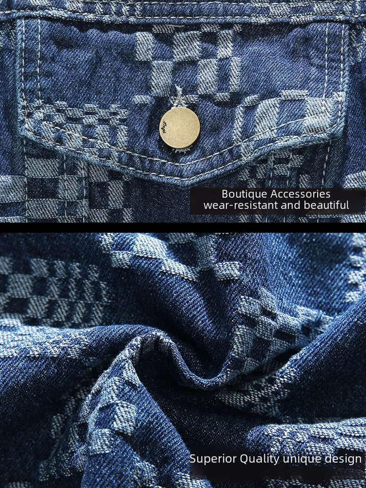 Fashionable retro black checkered jacket mens loose fitting casual clothing Enim jacket spring autumn240809