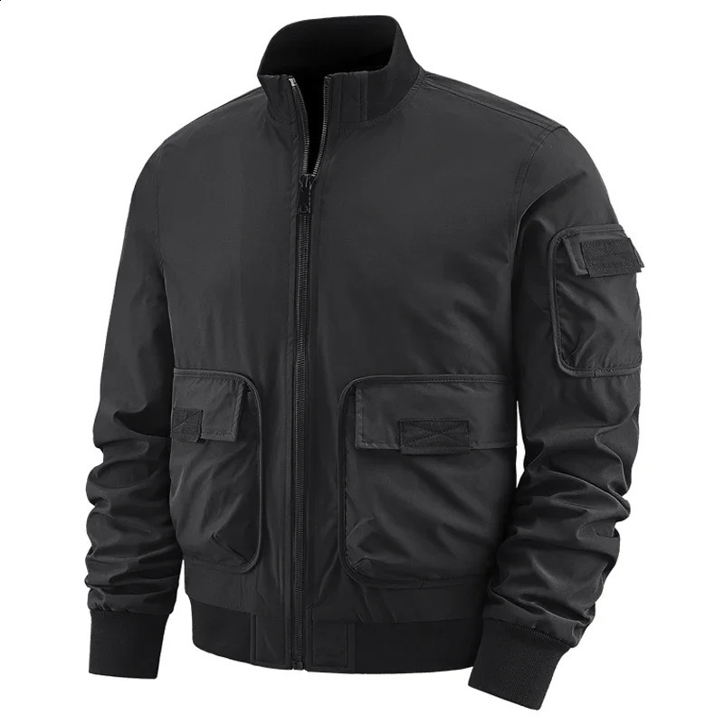 Autumn Winter Bomber Jacket Men Streetwear Golf Baseball Jackets Outerwears Multi-pocket Cargo Varisty Coats Men Clothing 240816