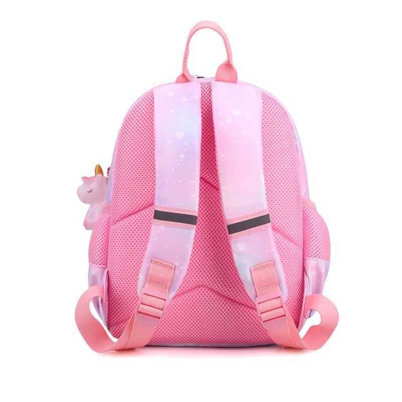New Unicorn Backpack For Girls Cartoon Pink Princess School Bags Kids Satchels Kindergarten Bookbag Mochila Infantil Escolar Y240809