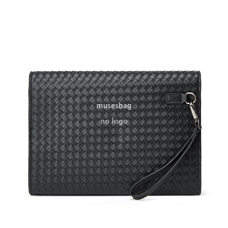 New men's grab bag PU leather grab bag Soft waterproof business mobile phone bag underarm bag