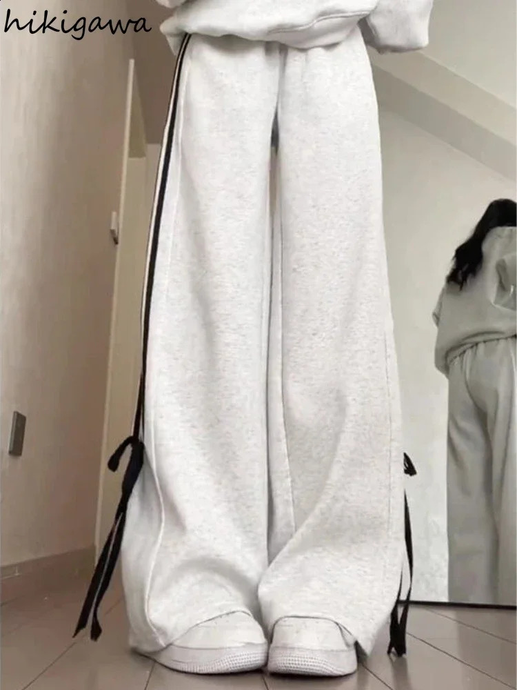 Korean Fashion Personality butterfly bandage Streetwear Leg Pants Bandage Bow High Waist Trousers Casual Y2k Pantalon Femme 240810