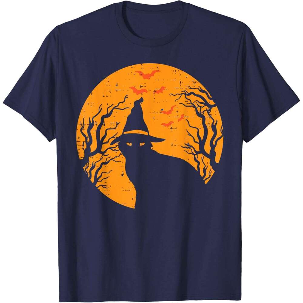 T shirt for Mens Black Cat WItch Full Moon Vintage Halloween Men Women Kids T-Shirt Shirts Tshirt Graphic Tee Casual Tops Clothes Short sleeve 2025