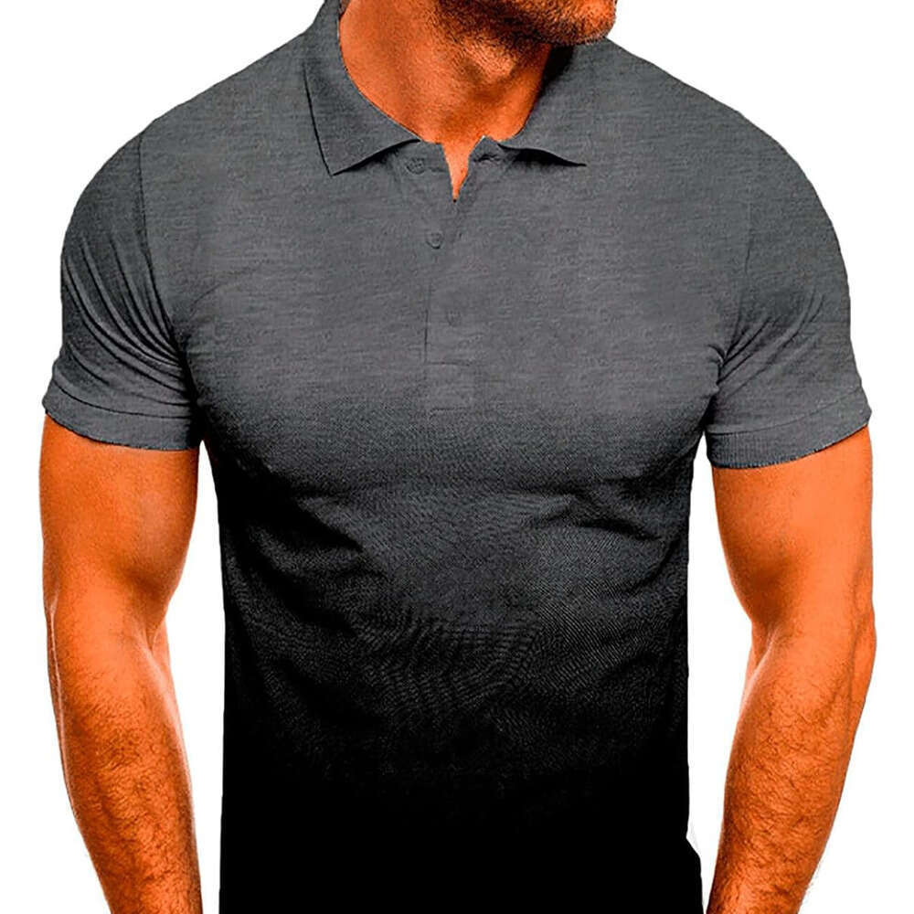 Fashion Mens Polo shirt Collared Short Sleeve Casual Moisture-Wicking Quick Dry Tops 3D Gradient Sports Golf Tennis T-Shirt Casual tops summer clothes