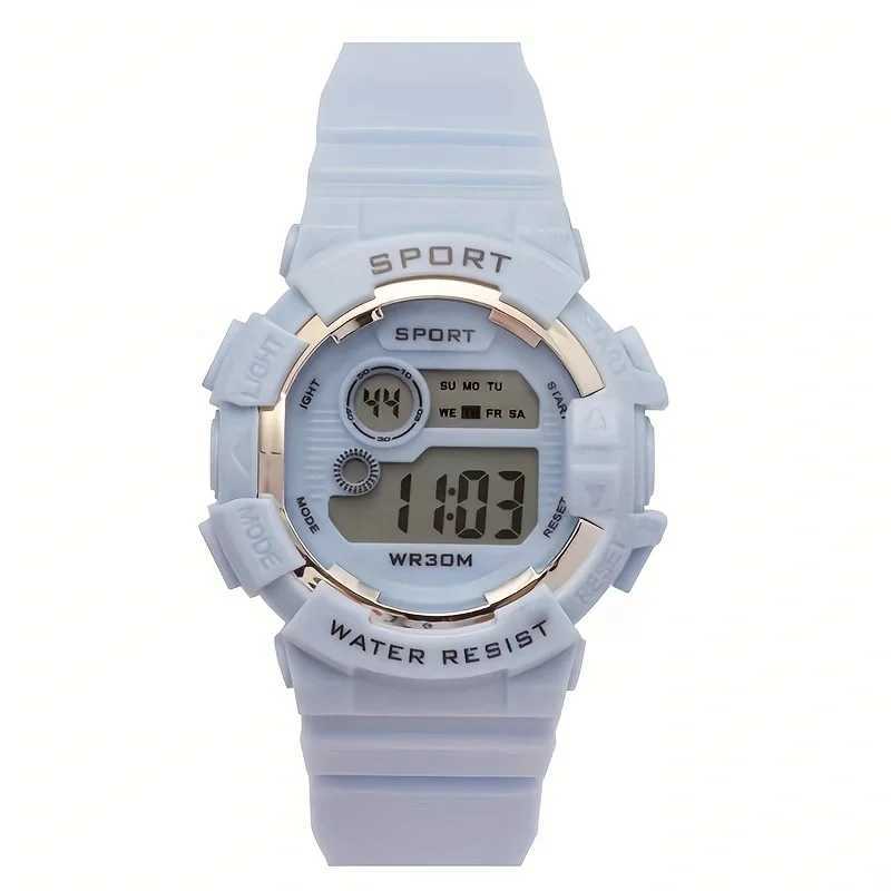 Small Fresh Sweet Large Dial Watch Male And Female Student Couples Sports Swimming Waterproof Glow-In-The-Dark Electronic Watch Y240809