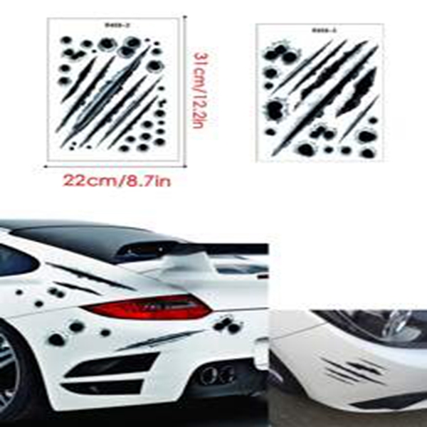 Bullet hole scratch sticker personality creative cover crack simulation bullet car large sticker waterproof