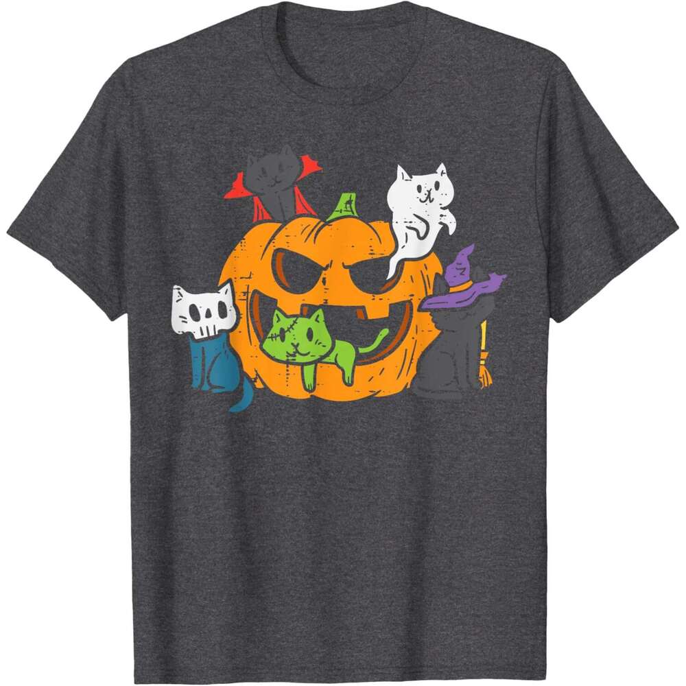 T shirt for Mens Vampire Ghost Zombie Witch Cats In Pumpkin Cute Halloween T-Shirt Shirts Tshirt Graphic Tee Casual Tops Clothes Short sleeve 2025
