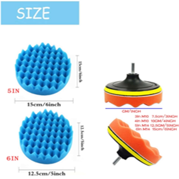 Car polishing sponge pad waxing pad self-adhesive polishing pad sponge pad 8-piece set