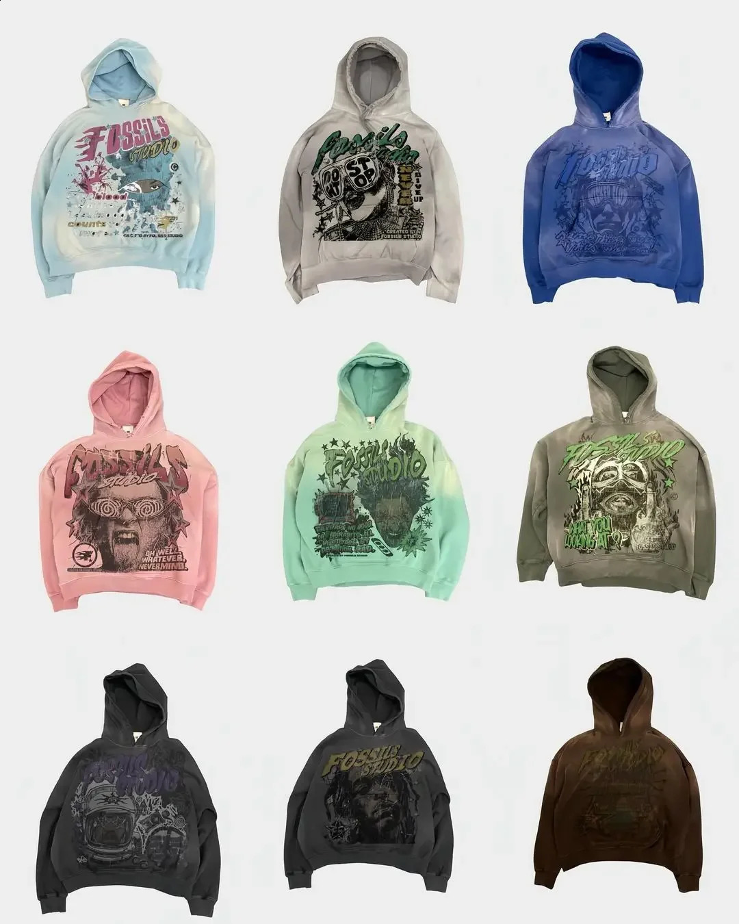 Harajuku Personalized Pattern Printed Unique Hoodie Oversized Loose Niche n Gothic Y2K Long Sleeve Couple Sweater 240808
